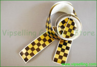 Cafe Racer Retro Gold Style Chequered Stripes Kit 30mm Wide Stripes Decals Stickers