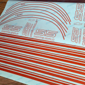 Monte Carlo SS Chevrolet Fully Red-Orange 1987-1988 Restoration Decals Kit Stripes Chevy