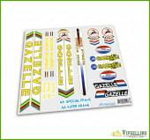 GAZELLE Yellow Restoration Decals Kit Campagnolo Stickers Vintage Set GAZELLE Yellow Restoration Decals Kit Campagnolo Stickers Vintage Set