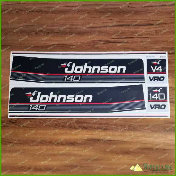 JOHNSON 1989 1990 140 HP V4 Motor Horse Power VRO Laminated Vinyl Decals Sticker Set