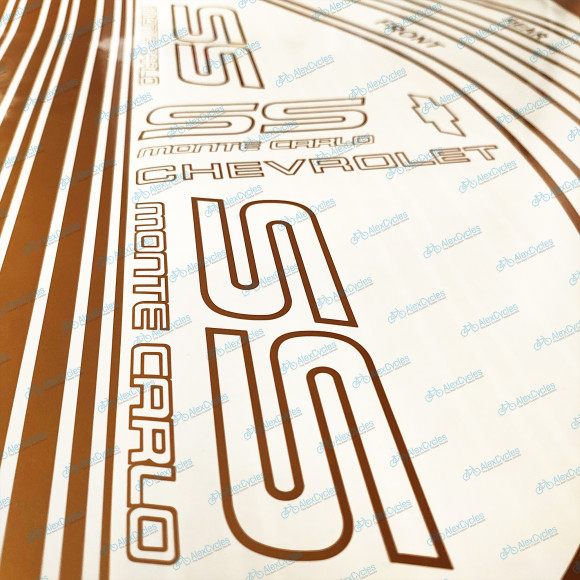 Monte Carlo SS Chevrolet Fully Gold 1987-1988 Restoration Decals Kit Stripes Chevy Monte Carlo SS Chevrolet Fully Gold 1987-1988 Restoration Decals Kit Stripes Chevy