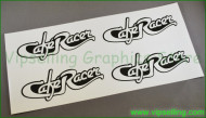 Cafe Racer Retro Script Style Decals Stickers Logos