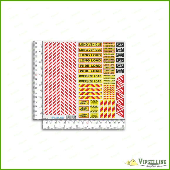 24th Scale Truck Warning Safety Sign Decals Stickers Kit Oversize Wide Load Long Vechicle 1/24 24th Scale Truck Warning Safety Sign Decals Stickers Kit Oversize Wide Load Long Vechicle 1/24